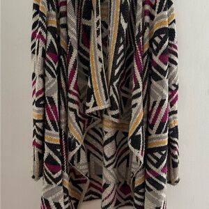 Lucky Brand Multicolor Geometric Cardigan
